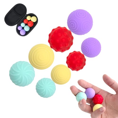 Queltrix 8 Stück Magnetische Fidget Toys, Magnetische Stress Bälle mit Silikonhülle, Magnetkugeln Stressball Silikon Sensorik Spielzeug, Anti-Stress Spielzeug für Erwachsene von Queltrix