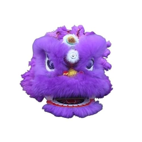 Quepiem Chinesisches traditionelles Löwentanz-Maskottchen-Kostüm für Kinder ab 15 Jahren, Festivalaufführungen für Jungen und Mädchen(Purple) von Quepiem