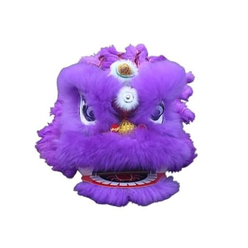 Quepiem Chinesisches traditionelles Löwentanz-Maskottchenkostüm für Kinder für Festivalaufführungen, 2 Spieler(Purple) von Quepiem