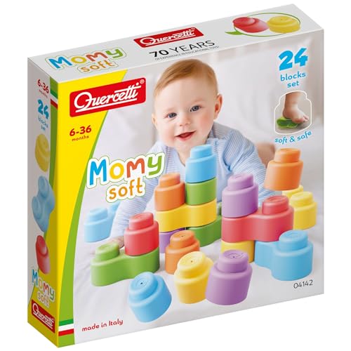 Quercetti Quercetti-4142 MOMY Soft, Konstruktionsspielzeug aus weichem Kunststoff, für die frühere Kindheit, 24 Teile, Mehrfarbig Quercetti Quercetti-4142 MOMY Soft, Konstruktionsspielzeug aus weichem Kunststoff, für die frühere Kindheit, 24 Teile, Mehrfarbig von Quercetti
