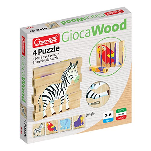 Quercetti 007105 4 Puzzle Jungle Wooden von Quercetti