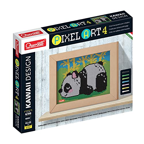 QUERCETTI 0797 Quercetti-0797 Pixel Art Kawaii Design Panda Steckspiel, Multicolor von Quercetti