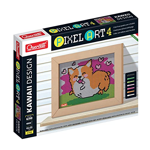 QUERCETTI 0799 Quercetti-0799 Pixel Art Kawaii Design Corgi Steckspiel, Multicolor von Quercetti