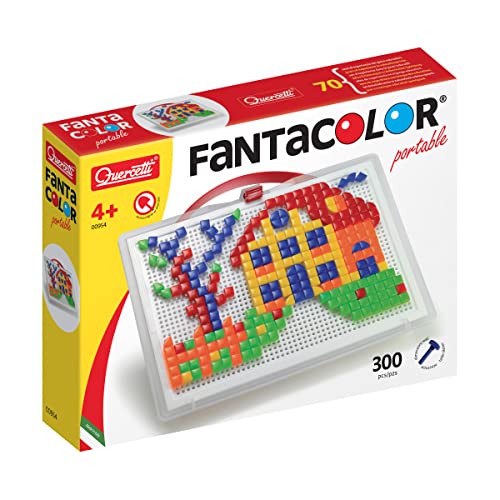 Quercetti - Fanta Color Portable Large Composition Game, Multicolored, 300 Pieces, 0954, 3 - 6 years von Quercetti