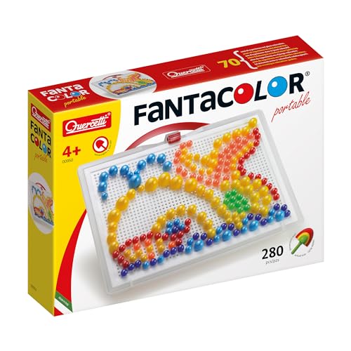 Quercetti Fanta Color Gross Buntes Steckspiel 0950 mit Transport box von Quercetti