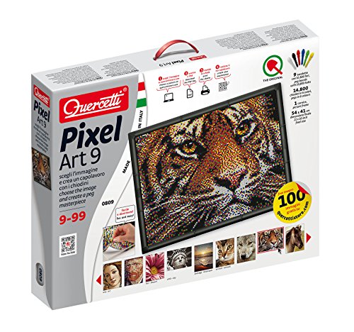 Quercetti - Pixel Art - 9 tab., Steckspiel, L57cm x W43cm x D8cm von Quercetti