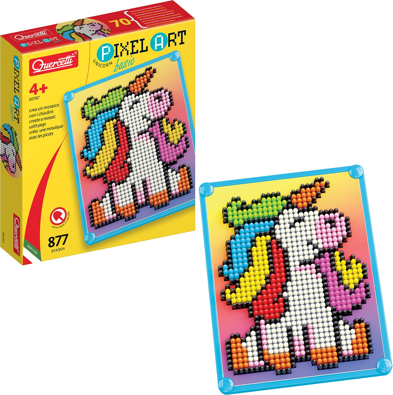Quercetti Pixel Art Bastelset Basic Einhorn 877 Teile von Quercetti