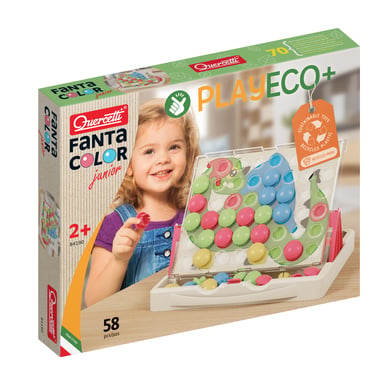 Quercetti PlayEco+ Mosaik-Steckspiel aus recyceltem Kunststoff: FantaColor Junior PlayEco+ (58 Teile) von Quercetti