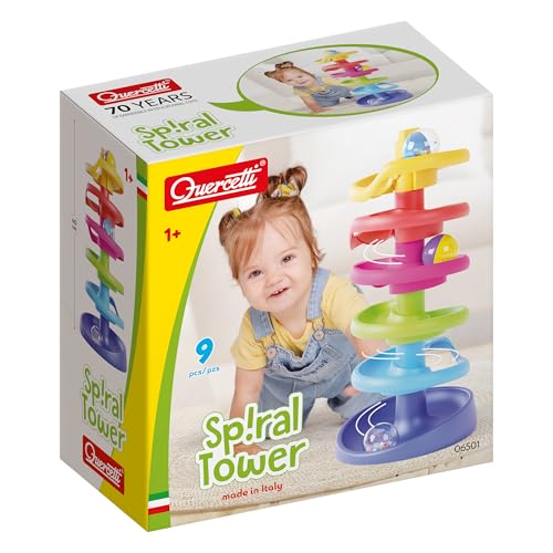 Quercetti-Quercetti-06501V Spiral Tower-Pista per Biglie Prima Infanzia, STEM Toy, 06501V von Quercetti