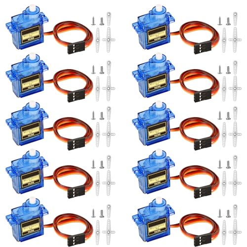 Queta 10 Psc SG90 Micro Servo Motor 9G für RC Flugzeug Robot Helicopter Airplane Remote Control Queta 10 Psc SG90 Micro Servo Motor 9G für RC Flugzeug Robot Helicopter Airplane Remote Control von Queta