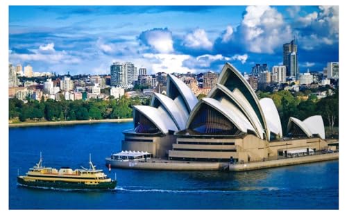1000 Teile Puzzle für Erwachsene - Berühmte Orte & Sehenswürdigkeiten der Welt (Australien Sydney Opera House) von Quickdraw