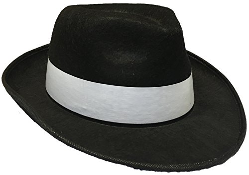 Adults Gangster Hat Black with White Band Mafia Fancy Dress Costume Accessory Adults Gangster Hat Black with White Band Mafia Fancy Dress Costume Accessory von Quickdraw