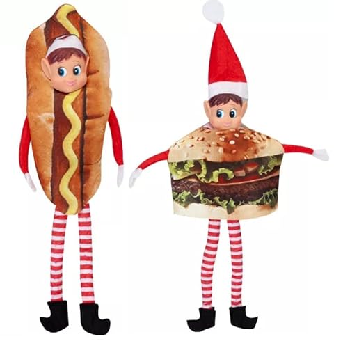 Naughty Christmas Elf Costumes - Hotdog & Hamburger Outfits - Kleidung für freche schlecht benehmte Elfen Festliche Figuren Oufit - 2 Stück Naughty Christmas Elf Costumes - Hotdog & Hamburger Outfits - Kleidung für freche schlecht benehmte Elfen Festliche Figuren Oufit - 2 Stück von Quickdraw