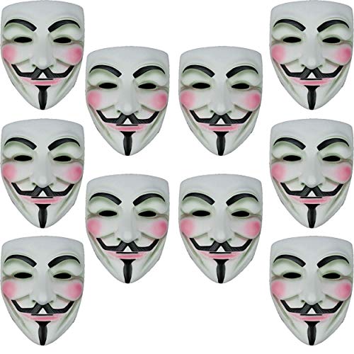 Quickdraw 10 x Vendetta Anonymous Gesichtsmasken Guy Fawkes Versteckte Identität Kostüm von Quickdraw