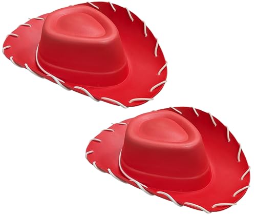 Quickdraw 2 X Erwachsene Rot Cowboy Hut Wild West Eva Toy Story Kostüm Verkleidung Zubehör Quickdraw 2 X Erwachsene Rot Cowboy Hut Wild West Eva Toy Story Kostüm Verkleidung Zubehör von Quickdraw
