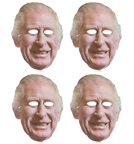 Quickdraw 4 x King Charles Gesichtsmasken Könige Krönung Straße Party Kostüm Karton Maske Quickdraw 4 x King Charles Gesichtsmasken Könige Krönung Straße Party Kostüm Karton Maske von Quickdraw