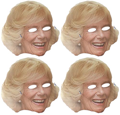 Quickdraw 4 x Queen Consort Camilla Gesichtsmasken Könige Krönung Straße Party Kostüm Karton Maske Quickdraw 4 x Queen Consort Camilla Gesichtsmasken Könige Krönung Straße Party Kostüm Karton Maske von Quickdraw
