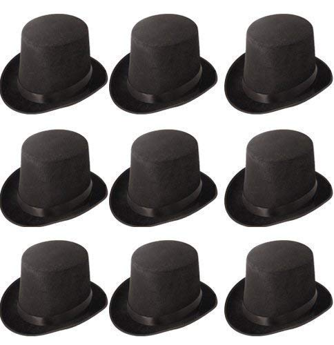 Quickdraw 9 X Schwarz Hoch Zylinder Hart Zylinder Erwachsene Zauberer Viktorianisch Zirkusdirektor Quickdraw 9 X Schwarz Hoch Zylinder Hart Zylinder Erwachsene Zauberer Viktorianisch Zirkusdirektor von Quickdraw