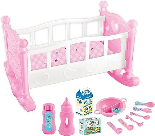 Quickdraw W0186 Baby-Puppen-Kinderbett mit Mobile, Decke und Kissen, Rosa Quickdraw W0186 Baby-Puppen-Kinderbett mit Mobile, Decke und Kissen, Rosa von Quickdraw