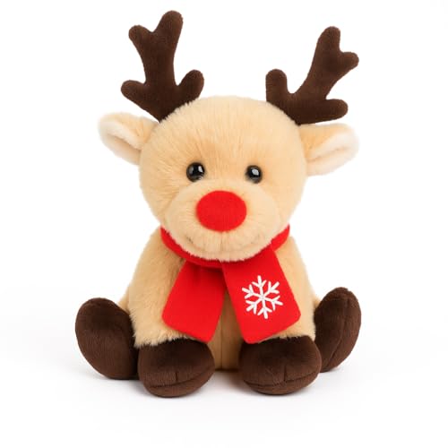 Quickdraw Weihnachten Rentier Plüschtier 15cm - Super weiches Kuscheltier mit roter Nase & festlichem Schal - Süßes Weihnachtsgeschenk für Kinder & Erwachsene - Kleine Neuheit Urlaub Dekoration Quickdraw Weihnachten Rentier Plüschtier 15cm - Super weiches Kuscheltier mit roter Nase & festlichem Schal - Süßes Weihnachtsgeschenk für Kinder & Erwachsene - Kleine Neuheit Urlaub Dekoration von Quickdraw