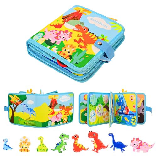 Quiet Book Dinosaurier-Thema Kindergeschenk Montessori Padagogisches Motorik Buch Sensorik Aktivitatsbuch Busy Filzbuch Spielzeug Fuhlbuch Kleinkinder Ab 1 2 3 4 5 Jahre von Quiet Book