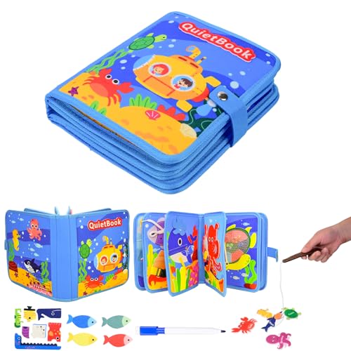 Quiet Book mit Ozeane Thema,stille Buch ab 1 Jahr,Frühes Lernspielzeug für Kinder,3D Filz Beschäftigungsbuch Pädagogisches Sensorisches Spielzeug für unterwegs,Montessori Spielzeug ab 1 2 3 4 5 Jahr Quiet Book mit Ozeane Thema,stille Buch ab 1 Jahr,Frühes Lernspielzeug für Kinder,3D Filz Beschäftigungsbuch Pädagogisches Sensorisches Spielzeug für unterwegs,Montessori Spielzeug ab 1 2 3 4 5 Jahr von Quiet Book