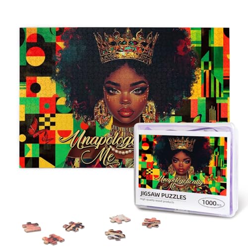 1000 Teile Afro Schwarze Frauen Puzzle für Erwachsene Bibel Amerika African Queen Puzzle Schwarze Frauen Inspirierende Zitate Holzpuzzle Geschenke für Familie Freunde von QuillGlyph