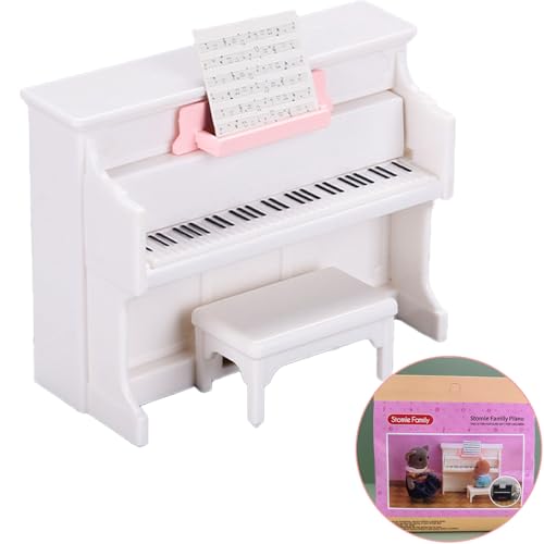Quintrost Mini Klavier Ornamente mit Hocker, 1:12 Puppenhaus Dekoration Möbel Set, Simulierter Piano Mini Ornament Modell, Spielzeug Zubehör Garten Möbel Deko Quintrost Mini Klavier Ornamente mit Hocker, 1:12 Puppenhaus Dekoration Möbel Set, Simulierter Piano Mini Ornament Modell, Spielzeug Zubehör Garten Möbel Deko von Quintrost