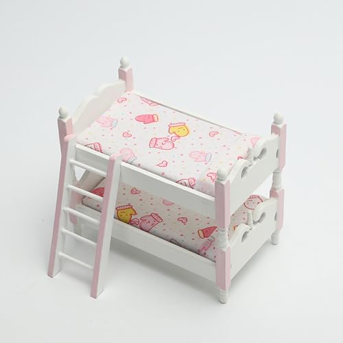 Quintrost Miniatur Baby Puppenbett Ornamente, 1:12 Puppenhaus Dekoration Etagenbett Möbel Set, Simulierter Bett Holz Mini Ornament Modell, Spielzeug Puppenmöbel Zubehör Deko Quintrost Miniatur Baby Puppenbett Ornamente, 1:12 Puppenhaus Dekoration Etagenbett Möbel Set, Simulierter Bett Holz Mini Ornament Modell, Spielzeug Puppenmöbel Zubehör Deko von Quintrost