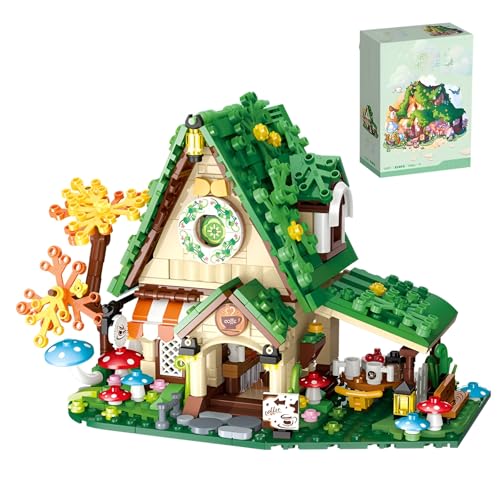 Blumen Baumhaus Kaffee Bausteine Bausatz, 546 Teile Botanische Sammlung Konstruktionen Modell Spielzeug, Kirschblüten Bonsai Pilz Architektur Ziegel Kit, Ideen Geschenke für Erwachsene Kinder von QuirkQuest