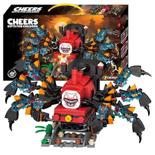 Charles Figur Bausteine Bausatz, 506Teile Horror Spiel Spinnenzug Monster Modell Spielzeug, Sammlerstück Tier Auto Bausatz, Halloween, Geburtstag, für Spielbegeisterte, Kinder Erwachsene Fans (7648) von QuirkQuest