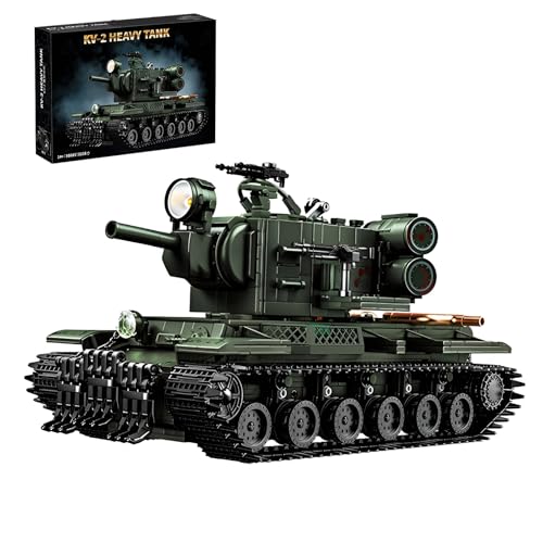 KV2 Stark Duty Panzer Bausteine Bausatz, MINT Armee Krieg Waffen Panzer für Erwachsene Deko, 2235 Teile Weltkrieg II Battle Militärfahrzeug Modell Spielzeug, Ideen Geschenke für Kinder Jungs KV2 Stark Duty Panzer Bausteine Bausatz, MINT Armee Krieg Waffen Panzer für Erwachsene Deko, 2235 Teile Weltkrieg II Battle Militärfahrzeug Modell Spielzeug, Ideen Geschenke für Kinder Jungs von QuirkQuest