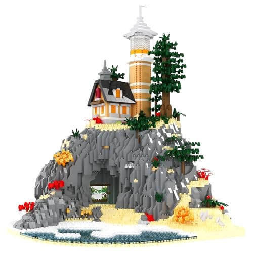 Kap Insel Leuchtturm Mikro Bausteine Set, 5686PCS Architektur Modell Spielzeug, Bau Mini Ziegel Kit, Geschenke Einzigartige Sammlerstücke Geeignet für Kinder Erwachsene Kreative Enthusiasten Dekor von QuirkQuest