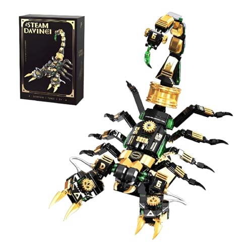 Mechanischer Skorpion Bausteine Bausatz, 502Stück Kreative Mechanik Technik Insekten Modell Ziegel Kit, Steampunk Tier DIY Reptilien-Thema Konstruktion Spielzeug für Kinder und Erwachsene (Skorpion) Mechanischer Skorpion Bausteine Bausatz, 502Stück Kreative Mechanik Technik Insekten Modell Ziegel Kit, Steampunk Tier DIY Reptilien-Thema Konstruktion Spielzeug für Kinder und Erwachsene (Skorpion) von QuirkQuest