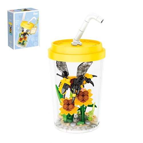 Milch Tee Cup Bienen Insekt Bausteine Bausatz, 161Stück Tier Modell Spielzeug, Kreative Insekt Blume Exploration Micro Klemmbausteine für Kinder, Ideen Geschenke für Jungen Mädchen Erwachsene Milch Tee Cup Bienen Insekt Bausteine Bausatz, 161Stück Tier Modell Spielzeug, Kreative Insekt Blume Exploration Micro Klemmbausteine für Kinder, Ideen Geschenke für Jungen Mädchen Erwachsene von QuirkQuest