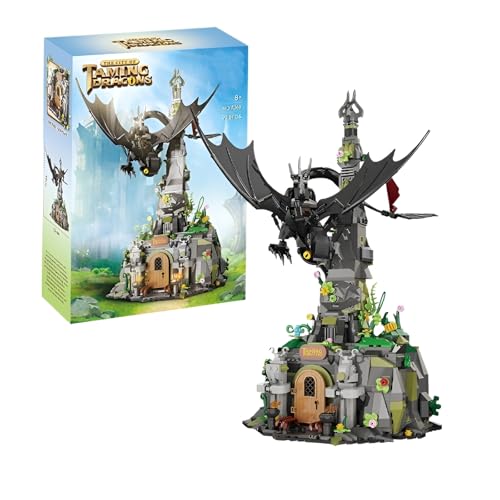 Nacht Schwarzer Drache Schloss Bausteine Bausatz, Cooles Tier Magisches Schloss Konstruktion Klemmbausteine Kit, 998Stück Film Charakter Modell Spielzeug, Ideen Geschenke für Kinder Erwachsene Nacht Schwarzer Drache Schloss Bausteine Bausatz, Cooles Tier Magisches Schloss Konstruktion Klemmbausteine Kit, 998Stück Film Charakter Modell Spielzeug, Ideen Geschenke für Kinder Erwachsene von QuirkQuest