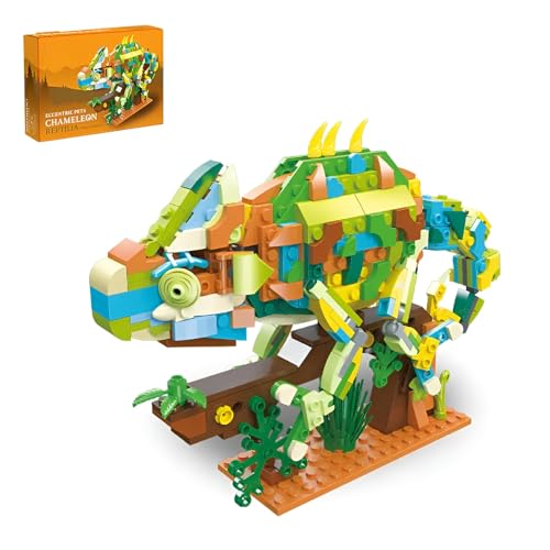 QuirkQuest Chamäleon Bausteine Bausatz mit Display Ständer, 423Stück STEM Tier Ziegel Spielzeug Kit, Kreative Eidechse BAU Modell, Ideen Geschenke für Kinder Erwachsene QuirkQuest Chamäleon Bausteine Bausatz mit Display Ständer, 423Stück STEM Tier Ziegel Spielzeug Kit, Kreative Eidechse BAU Modell, Ideen Geschenke für Kinder Erwachsene von QuirkQuest