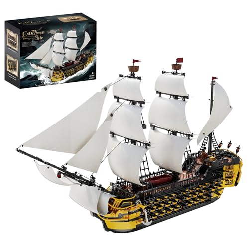 QuirkQuest Endeavour Schiff Bausteine Bausatz, Piraten Boot Modell Spielzeug, 2475Stück Mint Segeln Schlachtschiff Klemmbausteine Kit, Ideen Geschenke für Kinder Erwachsene von QuirkQuest