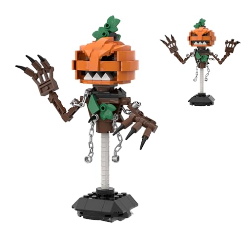 QuirkQuest Halloween Gruseliger Pumpkin Bausteine Bausatz, 154 Stück MOC Figuren Modell Spielzeug, Horror Pflanze Serie Klemmbausteine Kit, Geschenkideen für Kinder Erwachsene von QuirkQuest