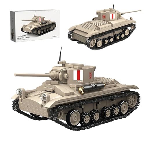 QuirkQuest Infanterie Panzer MK III Valentine.I Bausteine Bausatz, 469PCS Militärische Waffen Fahrzeug Modell Spielzeug, 1:35 WW2 Armee Auto Ziegel Kit, Ideas Geschenke für Kinder Erwachsene(300012) QuirkQuest Infanterie Panzer MK III Valentine.I Bausteine Bausatz, 469PCS Militärische Waffen Fahrzeug Modell Spielzeug, 1:35 WW2 Armee Auto Ziegel Kit, Ideas Geschenke für Kinder Erwachsene(300012) von QuirkQuest