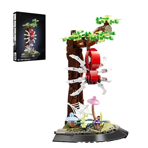 QuirkQuest Insekten Spinne Sammlung Bausteine Bausatz, 407Teile mit Displayständer & Botanische Stücke, Insekten BAU Modell Spielzeug für Kinder Erwachsene Naturliebhaber & Tier Fans(10178) von QuirkQuest