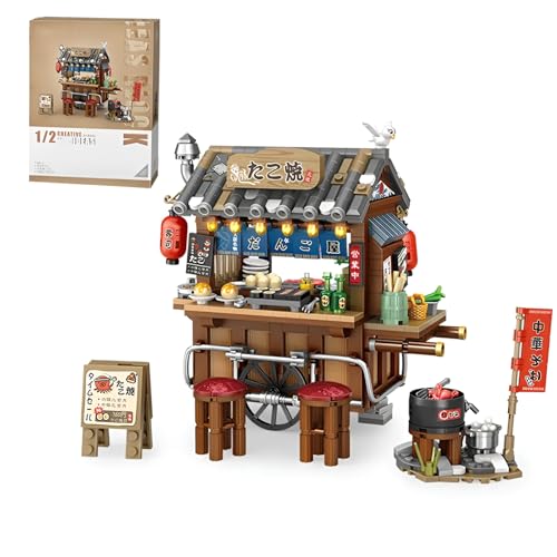 QuirkQuest Japanische Straßenansicht Mini Bausteine Bausatz, 951Stück Takoyaki Wagen Mikro Klemmbausteine Kit, Stadt-Serie Japanisches Geschäft Modell Spielzeug, Spielzeug für Jungen, Mädchen 6+ QuirkQuest Japanische Straßenansicht Mini Bausteine Bausatz, 951Stück Takoyaki Wagen Mikro Klemmbausteine Kit, Stadt-Serie Japanisches Geschäft Modell Spielzeug, Spielzeug für Jungen, Mädchen 6+ von QuirkQuest