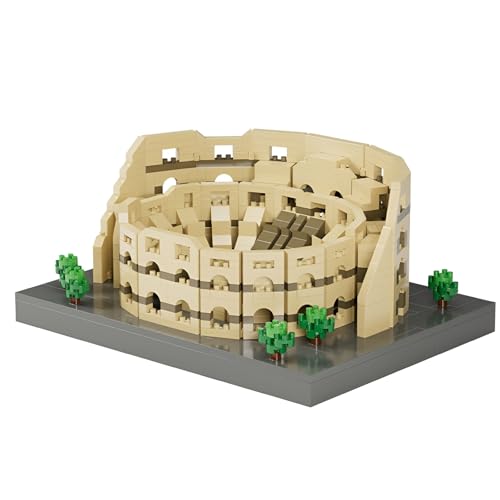 QuirkQuest Kolosseum Mini Bausteine Bausatz, 1043 Stück Architektonisches Meisterwerk Modell Spielzeug, Berühmtes Wahrzeichen Mikro Klemmbausteine für Kinder Erwachsene & Konstruktionsfans von QuirkQuest