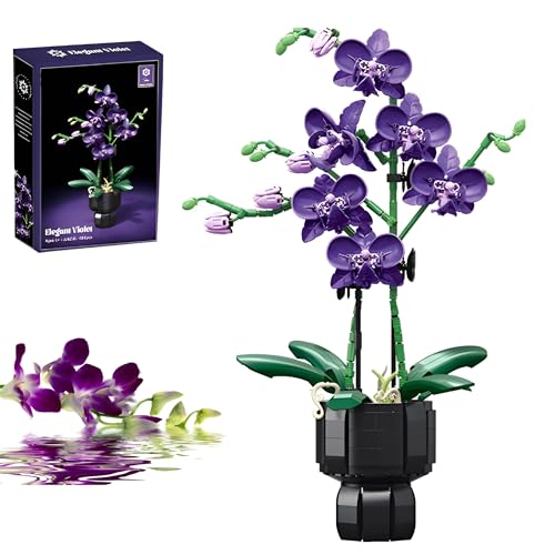 QuirkQuest Lila Orchidee Blume Bausteine Bausatz, Botanik Sammlung Modell für Heim Decor, Künstliche Blumen Klemmbausteine Set, große Geschenke für Geburtstag und Halloween für Sie und Ihn-666 STK QuirkQuest Lila Orchidee Blume Bausteine Bausatz, Botanik Sammlung Modell für Heim Decor, Künstliche Blumen Klemmbausteine Set, große Geschenke für Geburtstag und Halloween für Sie und Ihn-666 STK von QuirkQuest