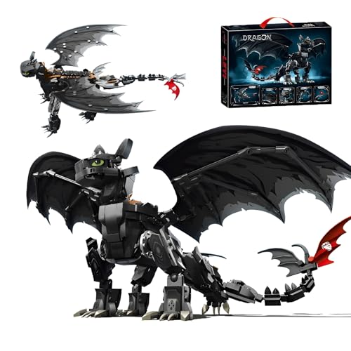 QuirkQuest Nachtschatten Drachen Bausteine Bausatz, 1026Stück Tiere Klemmbausteine Kit, Cooler Drache Film Geschenke Modell Spielzeug, Geschenke für Kit Teenager Erwachsene QuirkQuest Nachtschatten Drachen Bausteine Bausatz, 1026Stück Tiere Klemmbausteine Kit, Cooler Drache Film Geschenke Modell Spielzeug, Geschenke für Kit Teenager Erwachsene von QuirkQuest