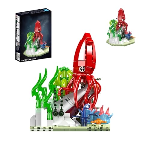 QuirkQuest Oktopus Bausteine Bausatz, 416 Teile Meerestiere Modell Spielzeug, Ozeanpflanzen Sammlung Bausätze von Bausteinen, Geschenkideen für Kinder Erwachsene und Büro Wohnkultur von QuirkQuest