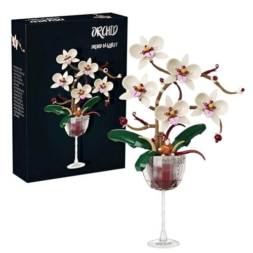 QuirkQuest Orchidee Weinbecher Bausteine Bausatz, 512Stück Künstliche Florid Blöcke Modelle, Botanische Sammlung Blume Spielzeug Kit, Jahrestag Geschenke Frauen Mädchen Erwachsene Dekorationen QuirkQuest Orchidee Weinbecher Bausteine Bausatz, 512Stück Künstliche Florid Blöcke Modelle, Botanische Sammlung Blume Spielzeug Kit, Jahrestag Geschenke Frauen Mädchen Erwachsene Dekorationen von QuirkQuest