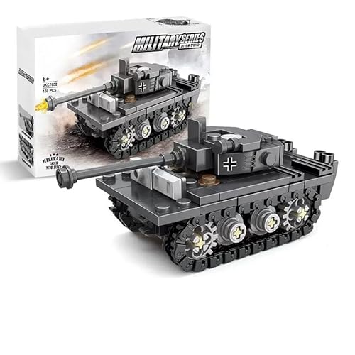 QuirkQuest Panzer Bausteine Bausatz, WW2 Tiger Panzer Spielzeug Modell, Schwerer Panzer Klemmbaustiene, Geschenk für Militärbegeisterte Erwachsene und Kinder, Kompatibel mit Großen Marken - 159 Teile QuirkQuest Panzer Bausteine Bausatz, WW2 Tiger Panzer Spielzeug Modell, Schwerer Panzer Klemmbaustiene, Geschenk für Militärbegeisterte Erwachsene und Kinder, Kompatibel mit Großen Marken - 159 Teile von QuirkQuest