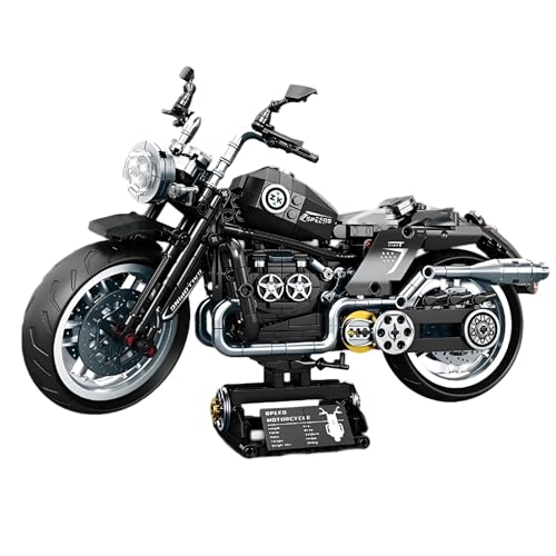 QuirkQuest Sports Motorrad Bausteine Bausatz, 802 Teile Technick Fahrzeug Motorradmodell Spielzeug, Rennen Auto Fahrrad Klemmbausteine, Geschenkideen für Jungen, Kinder und Erwachsene(K2190) von QuirkQuest