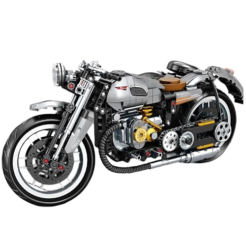 QuirkQuest Sports Motorrad Bausteine Bausatz, 808 Teile Technick Fahrzeug Motorradmodell Spielzeug, Rennen Auto Fahrrad Klemmbausteine, Geschenkideen für Jungen, Kinder und Erwachsene(K2194) von QuirkQuest